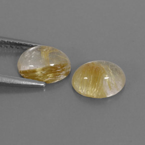 캐럿 천연 무색 골든 루틸 쿼츠 보석, 투명한, 8.2×6.4 mm, 투명/반투명