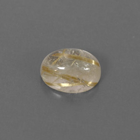 1.61캐럿 천연 무색 골든 루틸 쿼츠, 투명한, 8.1×6 mm, 투명/반투명