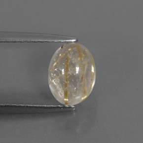 1.61캐럿 천연 무색 골든 루틸 쿼츠, 투명한, 8.1×6 mm, 투명/반투명