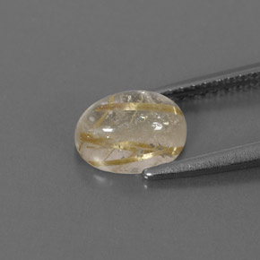 1.61캐럿 천연 무색 골든 루틸 쿼츠, 투명한, 8.1×6 mm, 투명/반투명
