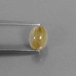 1.73캐럿 천연 무색 골든 루틸 쿼츠, 투명한, 8.1×6.1 mm, 투명/반투명
