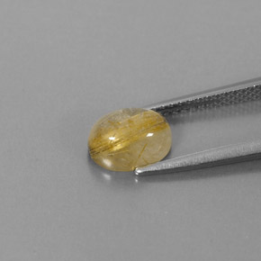 1.73캐럿 천연 무색 골든 루틸 쿼츠, 투명한, 8.1×6.1 mm, 투명/반투명