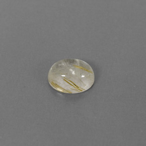 1.47캐럿 천연 무색 골든 루틸 쿼츠, 투명한, 7.9×6.2 mm, 투명/반투명