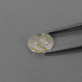 1.47캐럿 천연 무색 골든 루틸 쿼츠, 투명한, 7.9×6.2 mm, 투명/반투명