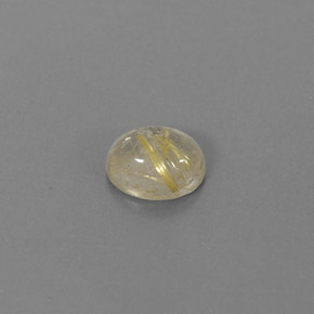1.48캐럿 천연 무색 골든 루틸 쿼츠, 투명한, 7.9×6.2 mm, 투명/반투명