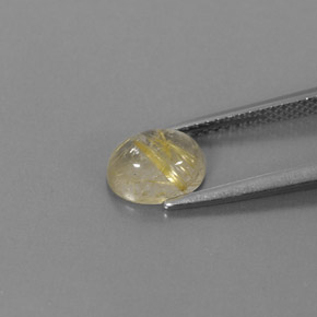 1.48캐럿 천연 무색 골든 루틸 쿼츠, 투명한, 7.9×6.2 mm, 투명/반투명