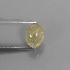1.82캐럿 천연 무색 골든 루틸 쿼츠, 투명한, 8.6×6.4 mm, 투명/반투명