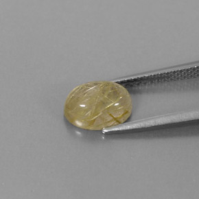 1.82캐럿 천연 무색 골든 루틸 쿼츠, 투명한, 8.6×6.4 mm, 투명/반투명