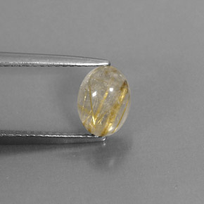 1.61캐럿 천연 무색 골든 루틸 쿼츠, 투명한, 8.5×6.3 mm, 투명/반투명