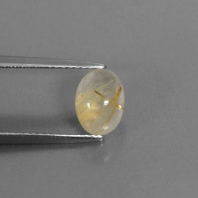 1.61캐럿 천연 무색 골든 루틸 쿼츠, 투명한, 8.3×6.2 mm, 투명/반투명
