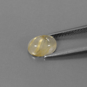1.61캐럿 천연 무색 골든 루틸 쿼츠, 투명한, 8.3×6.2 mm, 투명/반투명