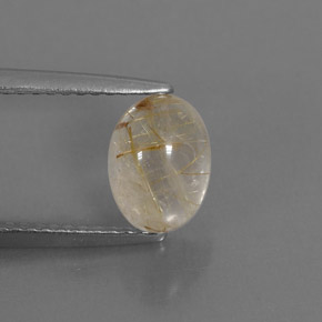 1.47캐럿 천연 무색 골든 루틸 쿼츠, 투명한, 8.2×6 mm, 투명/반투명