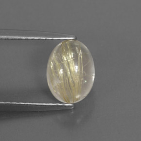1.60캐럿 천연 무색 골든 루틸 쿼츠, 투명한, 8.3×6.2 mm, 투명/반투명