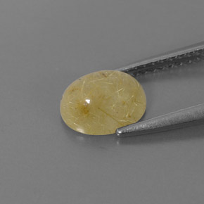 1.45캐럿 천연 무색 골든 루틸 쿼츠, 투명한, 8×6.2 mm, 투명/반투명