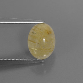 1.45캐럿 천연 무색 골든 루틸 쿼츠, 투명한, 8×6.2 mm, 투명/반투명