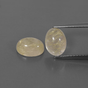 캐럿 천연 무색 골든 루틸 쿼츠 보석, 투명한, 8.2×6.2 mm, 투명/반투명