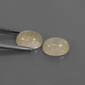 캐럿 천연 무색 골든 루틸 쿼츠 보석, 투명한, 8.2×6.2 mm, 투명/반투명