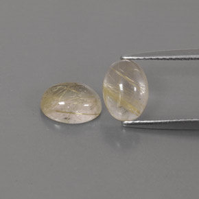 캐럿 천연 무색 골든 루틸 쿼츠 보석, 투명한, 8.2×6 mm, 투명/반투명