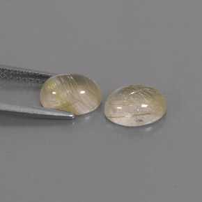 캐럿 천연 무색 골든 루틸 쿼츠 보석, 투명한, 8.2×6 mm, 투명/반투명