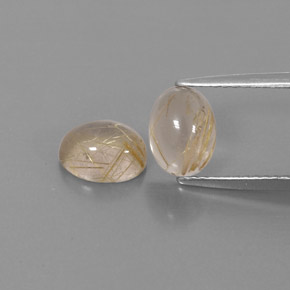 캐럿 천연 무색 골든 루틸 쿼츠 보석, 투명한, 7.9×6.1 mm, 투명/반투명