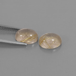 캐럿 천연 무색 골든 루틸 쿼츠 보석, 투명한, 7.9×6.1 mm, 투명/반투명