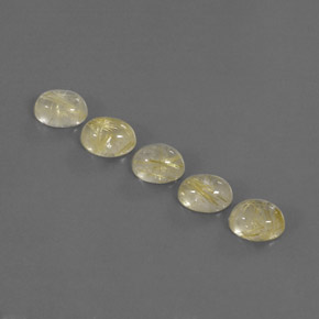 캐럿 천연 무색 골든 루틸 쿼츠 보석, 투명한, 8.5×6.4 mm, 투명/반투명