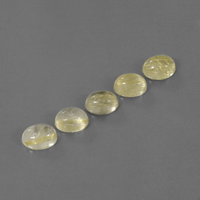 캐럿 천연 무색 골든 루틸 쿼츠 보석, 투명한, 8×6.3 mm, 투명/반투명