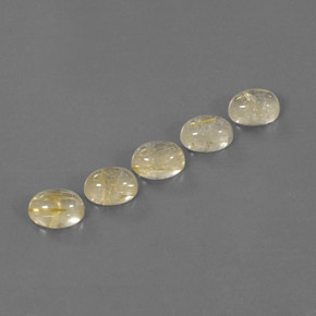 캐럿 천연 무색 골든 루틸 쿼츠 보석, 투명한, 8.4×6.2 mm, 투명/반투명