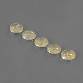 캐럿 천연 무색 골든 루틸 쿼츠 보석, 투명한, 8.4×6.2 mm, 투명/반투명