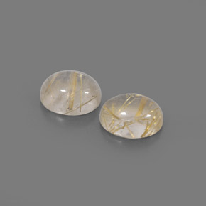 캐럿 천연 무색 골든 루틸 쿼츠 보석, 투명한, 8×6.3 mm, 투명/반투명