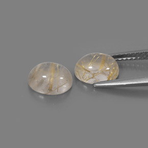 캐럿 천연 무색 골든 루틸 쿼츠 보석, 투명한, 8×6.3 mm, 투명/반투명