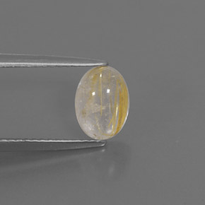 1.42캐럿 천연 무색 골든 루틸 쿼츠, 투명한, 8.1×6 mm, 투명/반투명