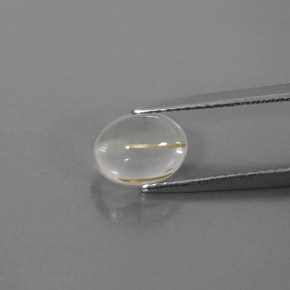 1.64캐럿 천연 무색 골든 루틸 쿼츠, 투명한, 8.3×6.2 mm, 투명/반투명