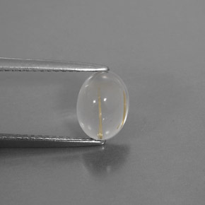 1.64캐럿 천연 무색 골든 루틸 쿼츠, 투명한, 8.3×6.2 mm, 투명/반투명