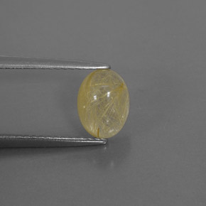 1.60캐럿 천연 무색 골든 루틸 쿼츠, 투명한, 8.3×6.2 mm, 투명/반투명