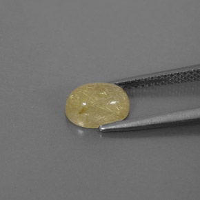 1.60캐럿 천연 무색 골든 루틸 쿼츠, 투명한, 8.3×6.2 mm, 투명/반투명