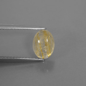 1.67캐럿 천연 무색 골든 루틸 쿼츠, 투명한, 8.4×6.2 mm, 투명/반투명