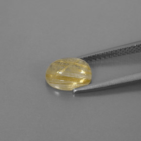 1.67캐럿 천연 무색 골든 루틸 쿼츠, 투명한, 8.4×6.2 mm, 투명/반투명