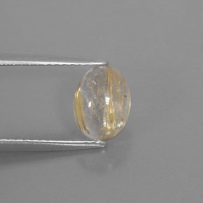 1.63캐럿 천연 무색 골든 루틸 쿼츠, 투명한, 8.4×6.3 mm, 투명/반투명