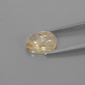 1.63캐럿 천연 무색 골든 루틸 쿼츠, 투명한, 8.4×6.3 mm, 투명/반투명