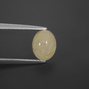 1.63캐럿 천연 무색 골든 루틸 쿼츠, 투명한, 8×6.3 mm, 투명/반투명