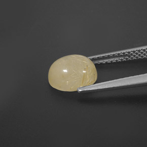 1.63캐럿 천연 무색 골든 루틸 쿼츠, 투명한, 8×6.3 mm, 투명/반투명