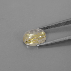 1.69캐럿 천연 무색 골든 루틸 쿼츠, 투명한, 8.5×6.4 mm, 투명/반투명