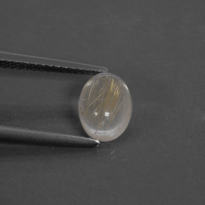 1.35캐럿 천연 무색 골든 루틸 쿼츠, 투명한, 8.2×6 mm, 투명/반투명