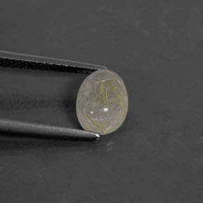 1.46캐럿 천연 무색 골든 루틸 쿼츠, 투명한, 8.1×6 mm, 투명/반투명