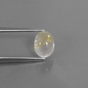 1.68캐럿 천연 무색 골든 루틸 쿼츠, 투명한, 8.3×6.3 mm, 투명/반투명