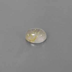 1.68캐럿 천연 무색 골든 루틸 쿼츠, 투명한, 8.3×6.3 mm, 투명/반투명