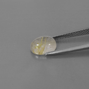 1.68캐럿 천연 무색 골든 루틸 쿼츠, 투명한, 8.3×6.3 mm, 투명/반투명