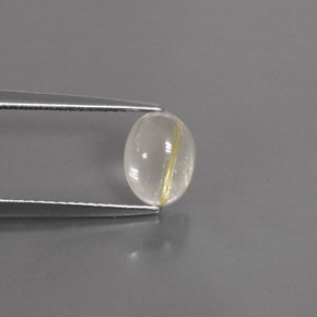 1.54캐럿 천연 무색 골든 루틸 쿼츠, 투명한, 8.1×6 mm, 투명/반투명