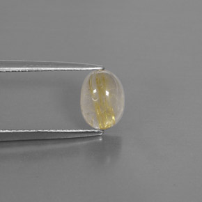 1.45캐럿 천연 무색 골든 루틸 쿼츠, 투명한, 8×5.9 mm, 투명/반투명